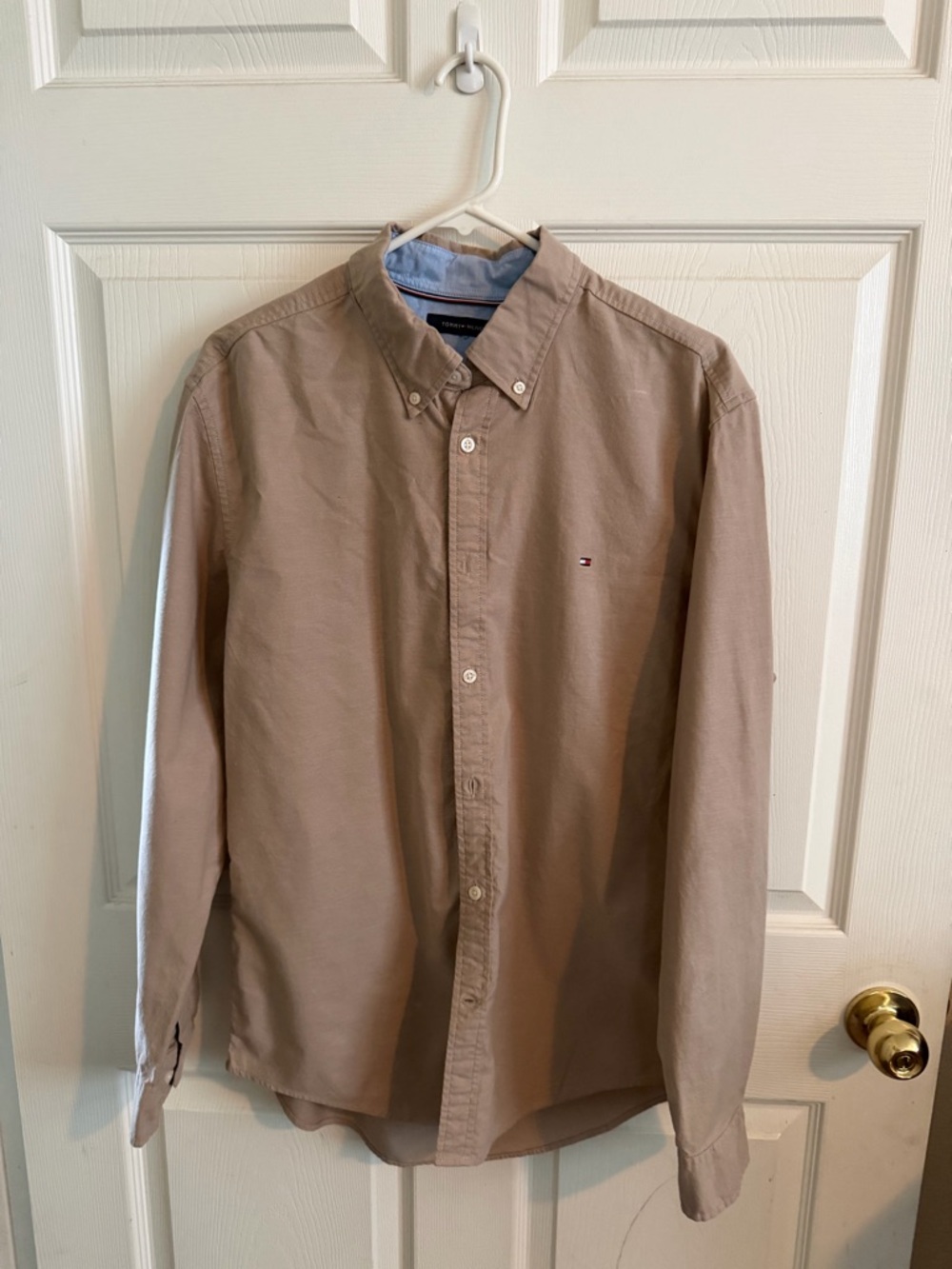 Tommy Hilfiger Beige Button-Down Long Sleeve Shirt